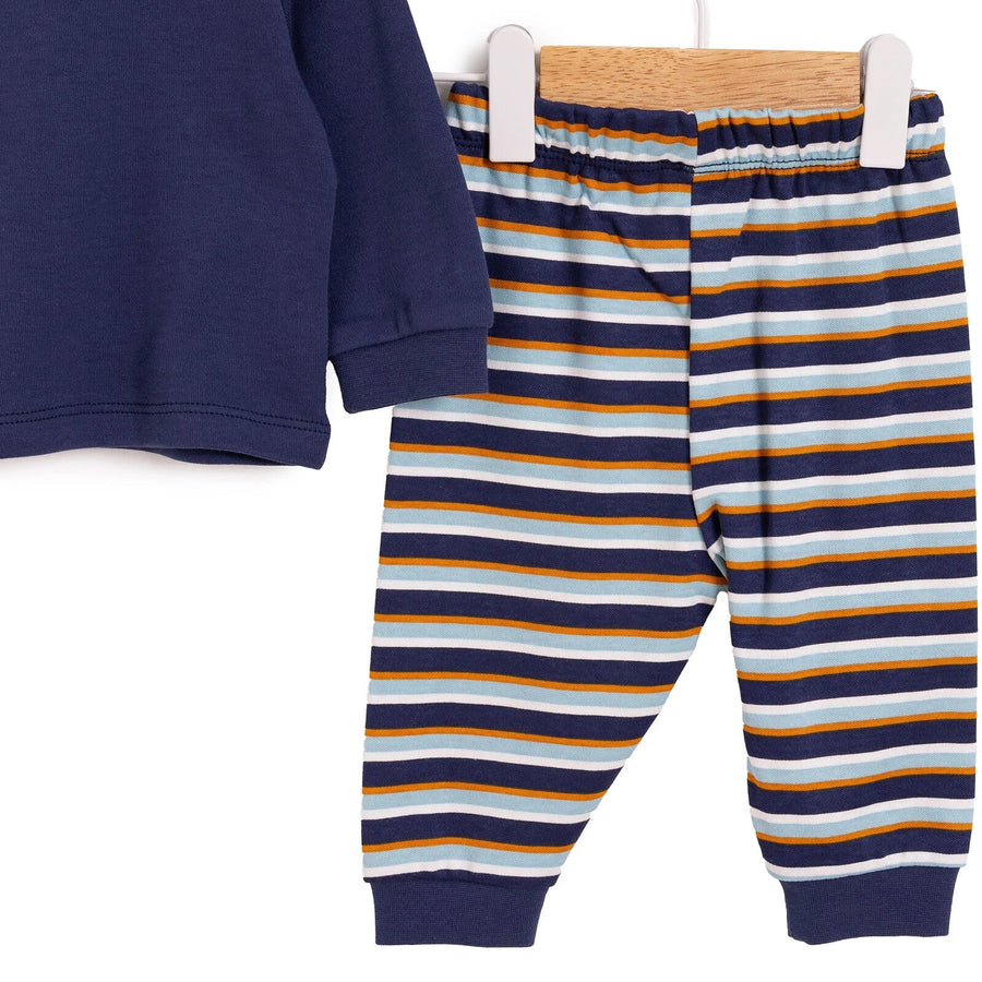 HelloBaby Boy Long Sleeve Pyjamas Set - Navy Blue - Miu Mau Collectibles