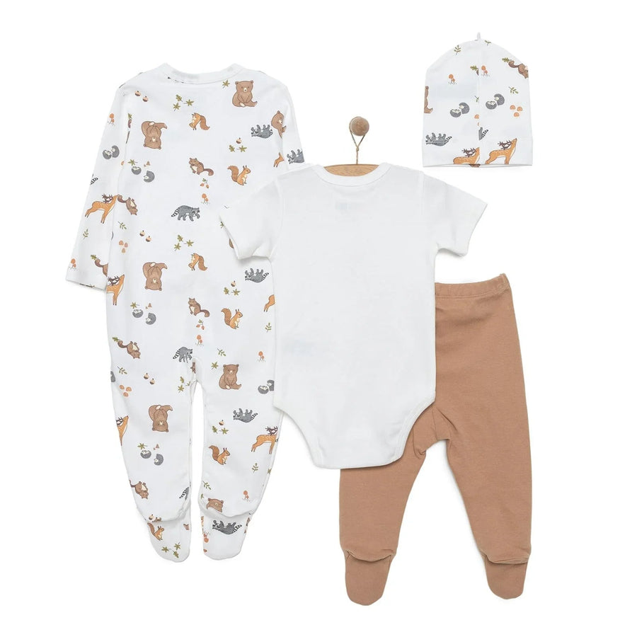 HelloBaby Boy Newborn Set 4 pcs - Ecru - Miu Mau Collectibles