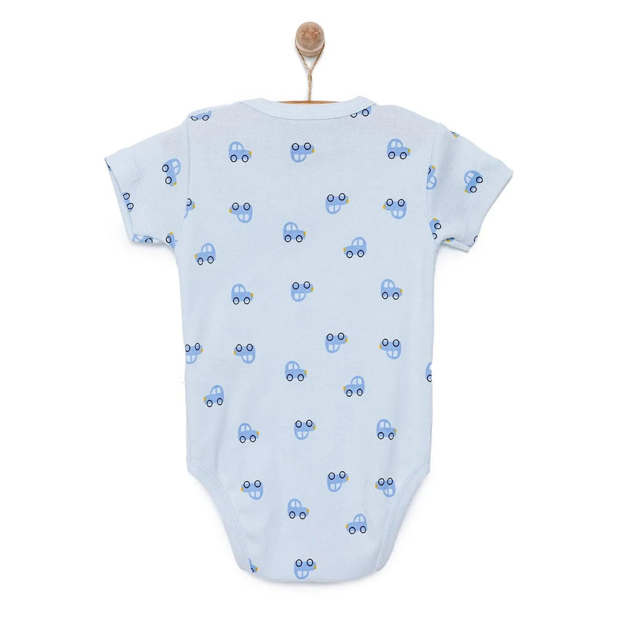 HelloBaby Boy Short Sleeve Bodysuit - Blue - Miu Mau Baby & Kids Store