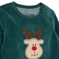 HelloBaby Boys Long Sleeve Bodysuit Christmas with Poppers Crew Neck Long Sleeve - Green - Miu Mau Collectibles