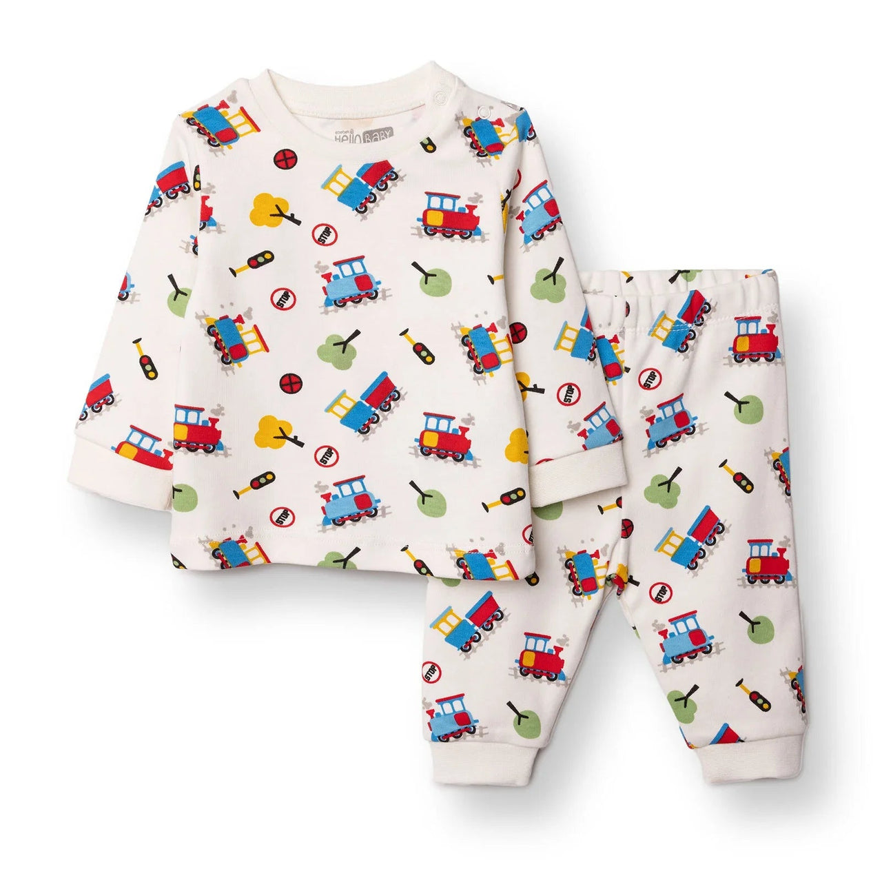 HelloBaby Christmas Baby Boy Long Sleeve Pyjamas Set - Ecru - Miu Mau Collectibles