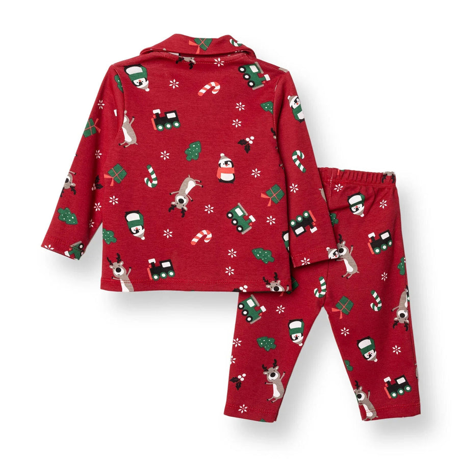 HelloBaby Christmas Baby Boy Long Sleeve Pyjamas Set - Red - Miu Mau Collectibles