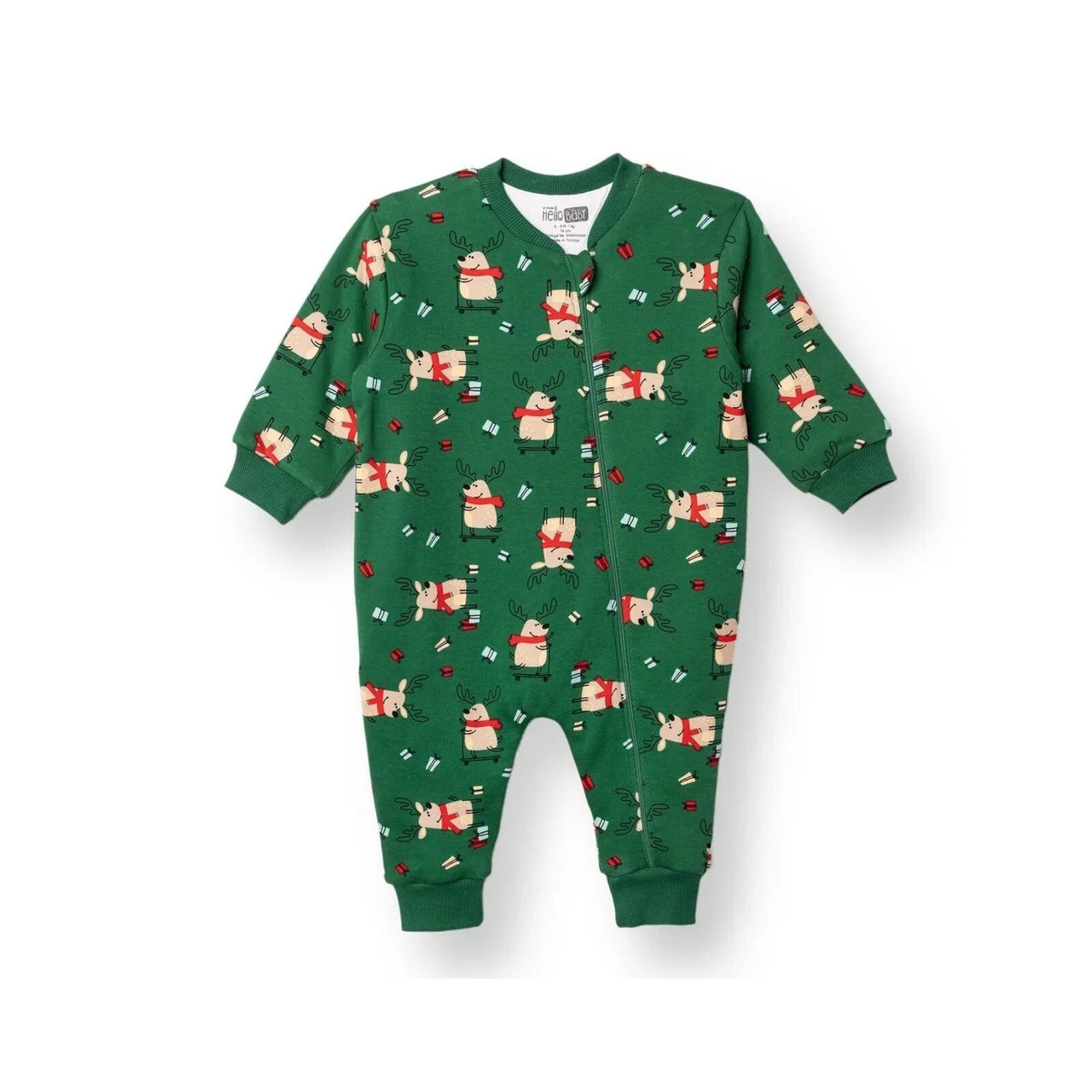 HelloBaby Christmas Baby Boy Sleepsuit - Dark Green - Miu Mau Collectibles