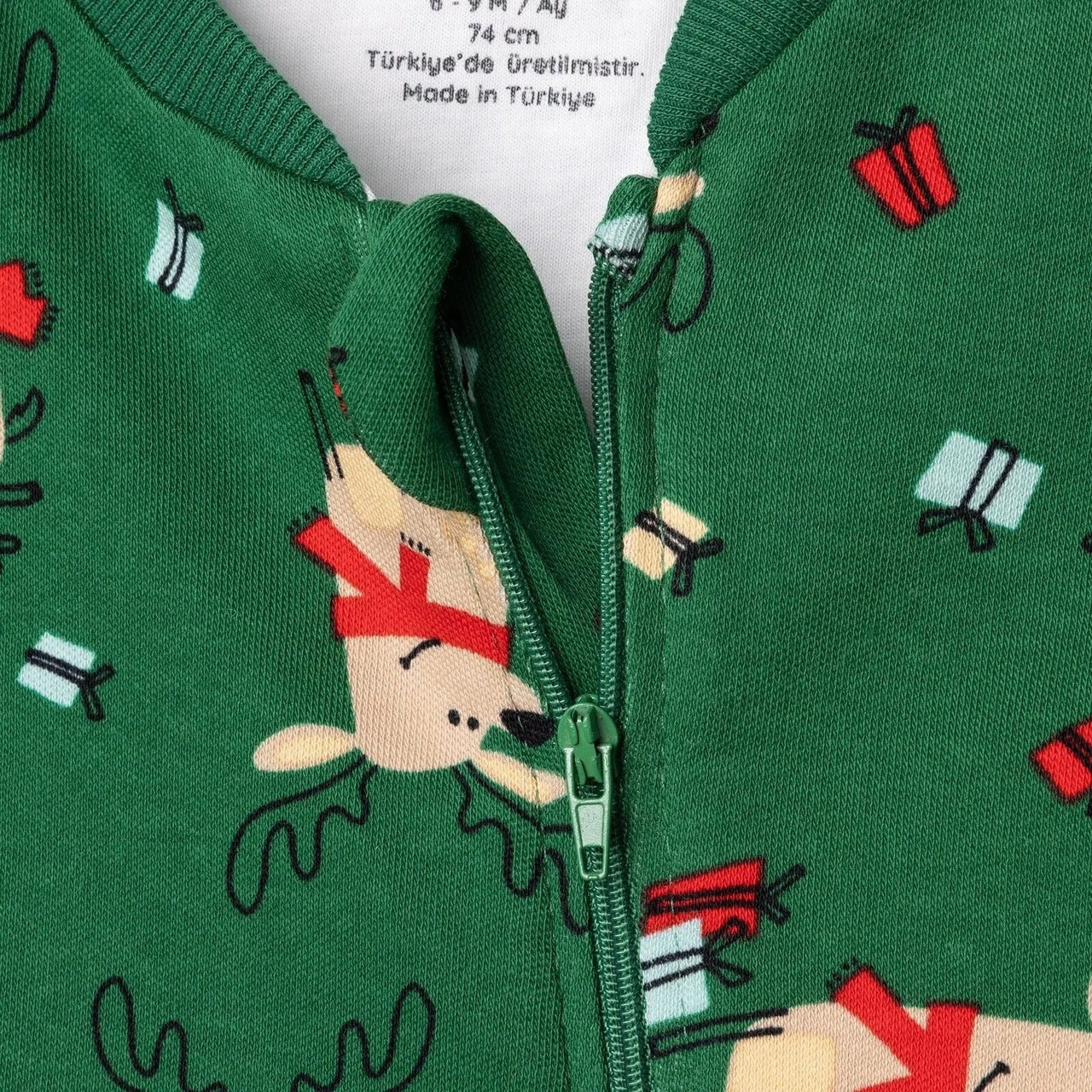 HelloBaby Christmas Baby Boy Sleepsuit - Dark Green - Miu Mau Collectibles