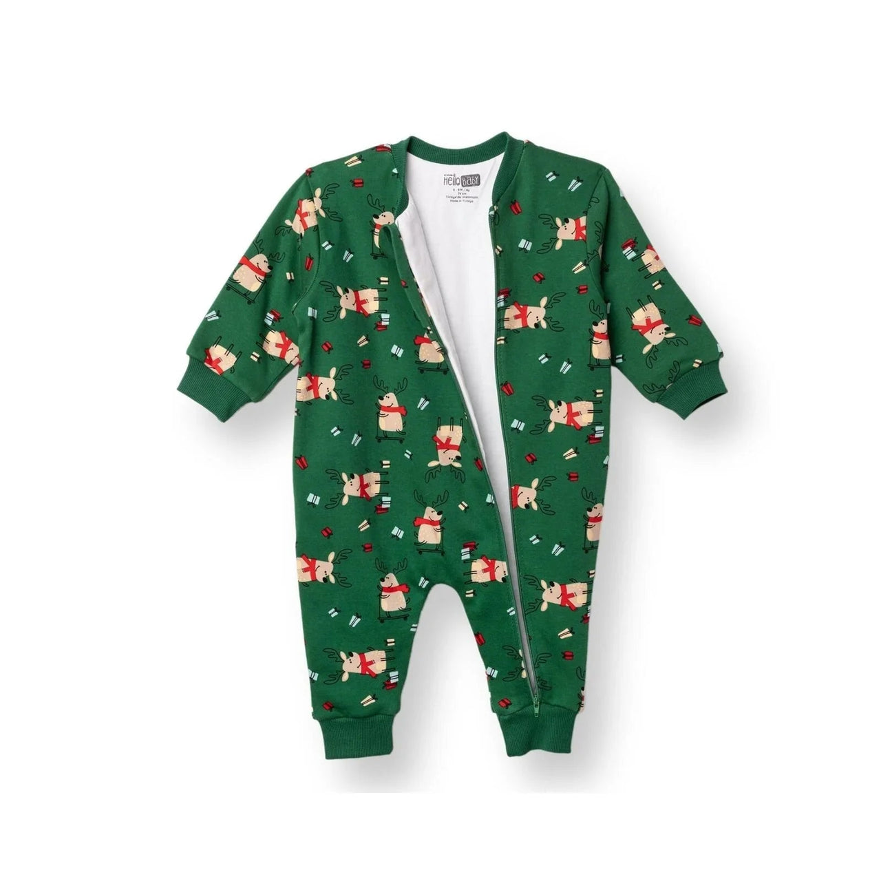 HelloBaby Christmas Baby Boy Sleepsuit - Dark Green - Miu Mau Collectibles