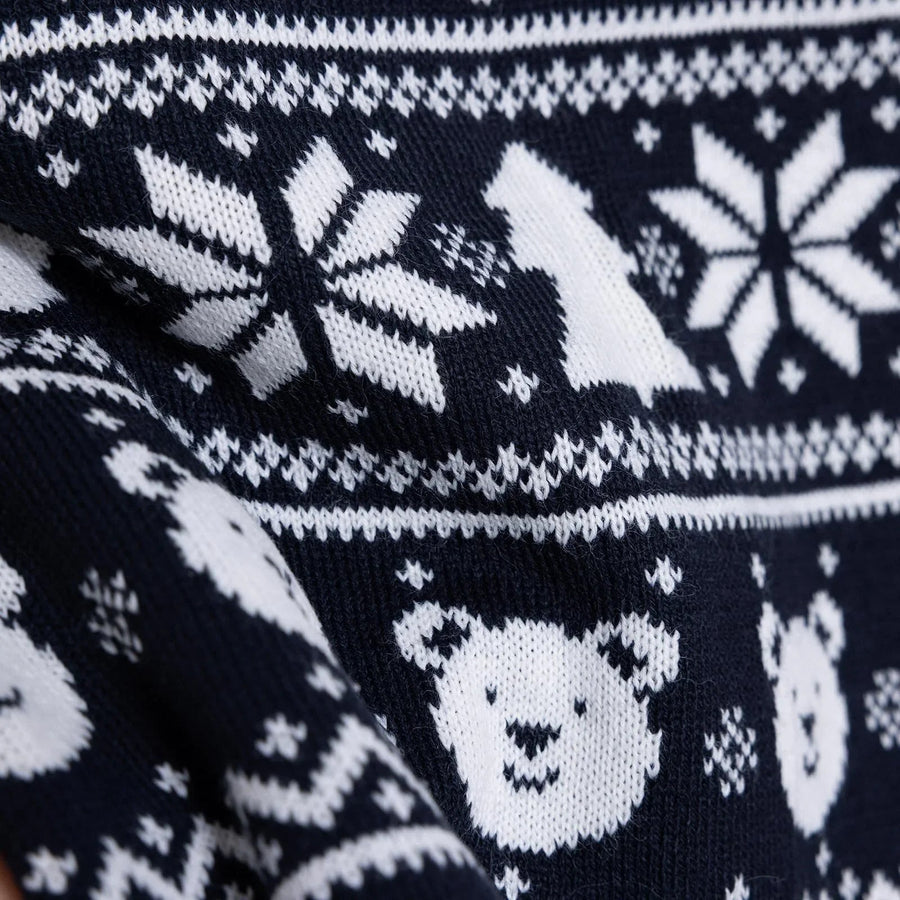 HelloBaby Christmas Baby Boy Snow Party Sweatshirt - Navy Blue - Miu Mau Collectibles