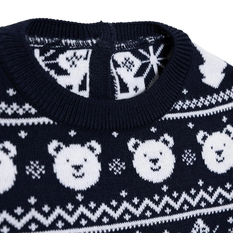 HelloBaby Christmas Baby Boy Snow Party Sweatshirt - Navy Blue - Miu Mau Collectibles