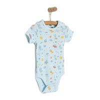 HelloBaby Galaxy Patterned Short Sleeve Bodysuit - Blue - Miu Mau Baby & Kids Store