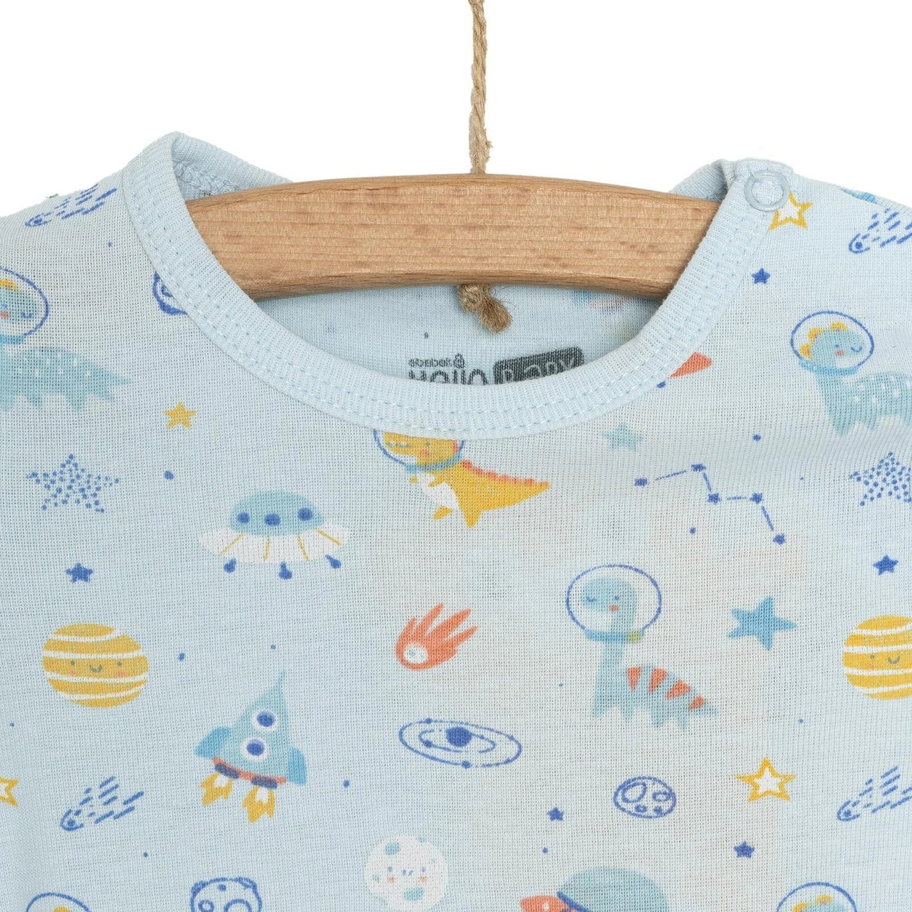 HelloBaby Galaxy Patterned Short Sleeve Bodysuit - Blue - Miu Mau Baby & Kids Store