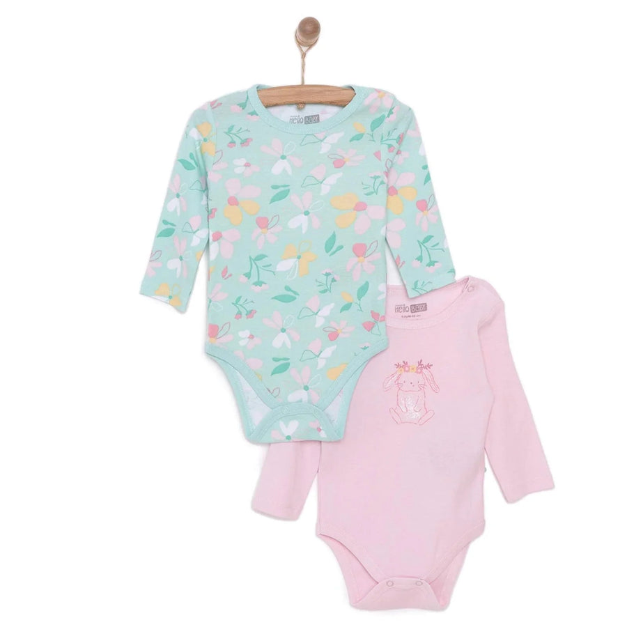 HelloBaby Girl 2 - Pack Long Sleeve Bodysuit - Light Pink - Miu Mau Collectibles