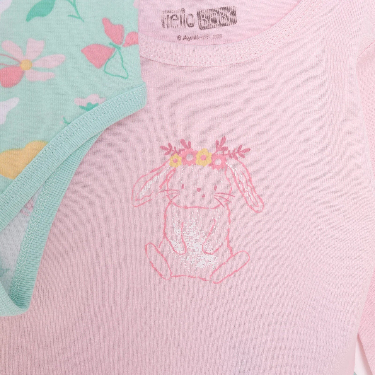 HelloBaby Girl 2 - Pack Long Sleeve Bodysuit - Light Pink - Miu Mau Collectibles