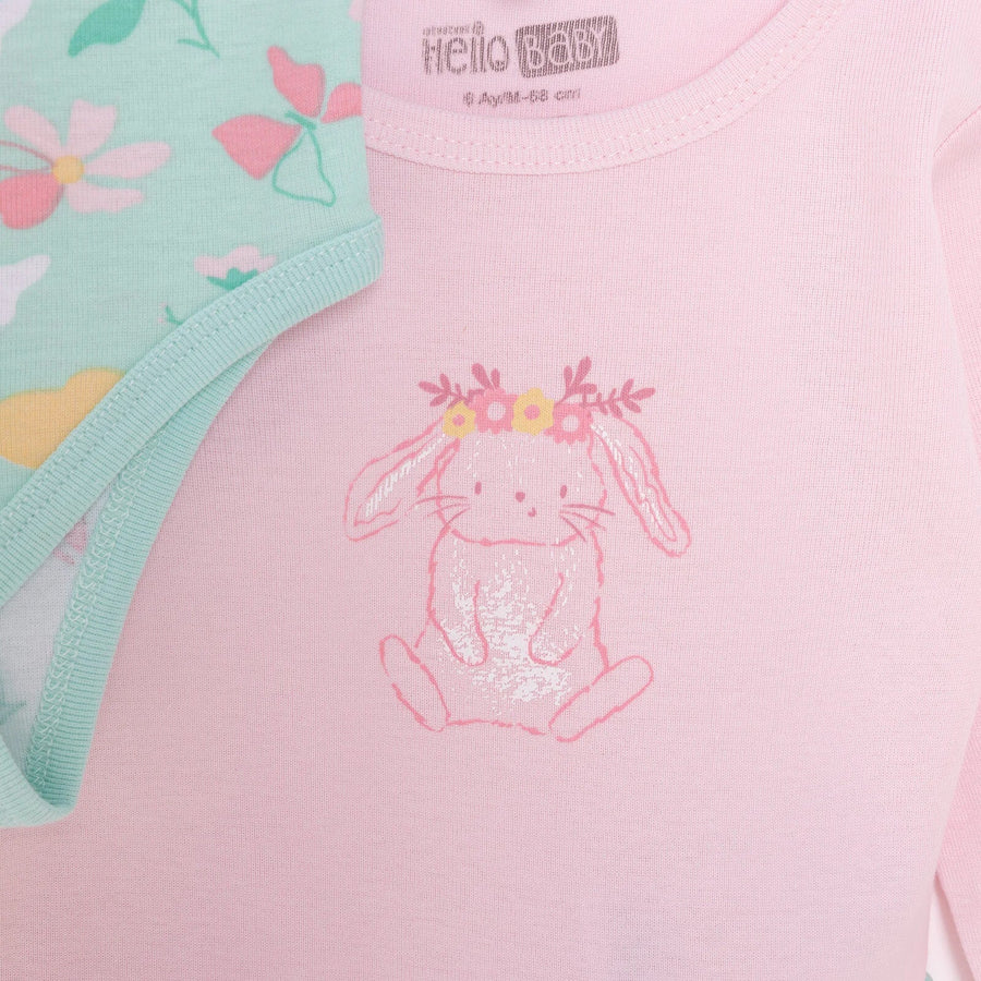 HelloBaby Girl 2 - Pack Long Sleeve Bodysuit - Light Pink - Miu Mau Collectibles