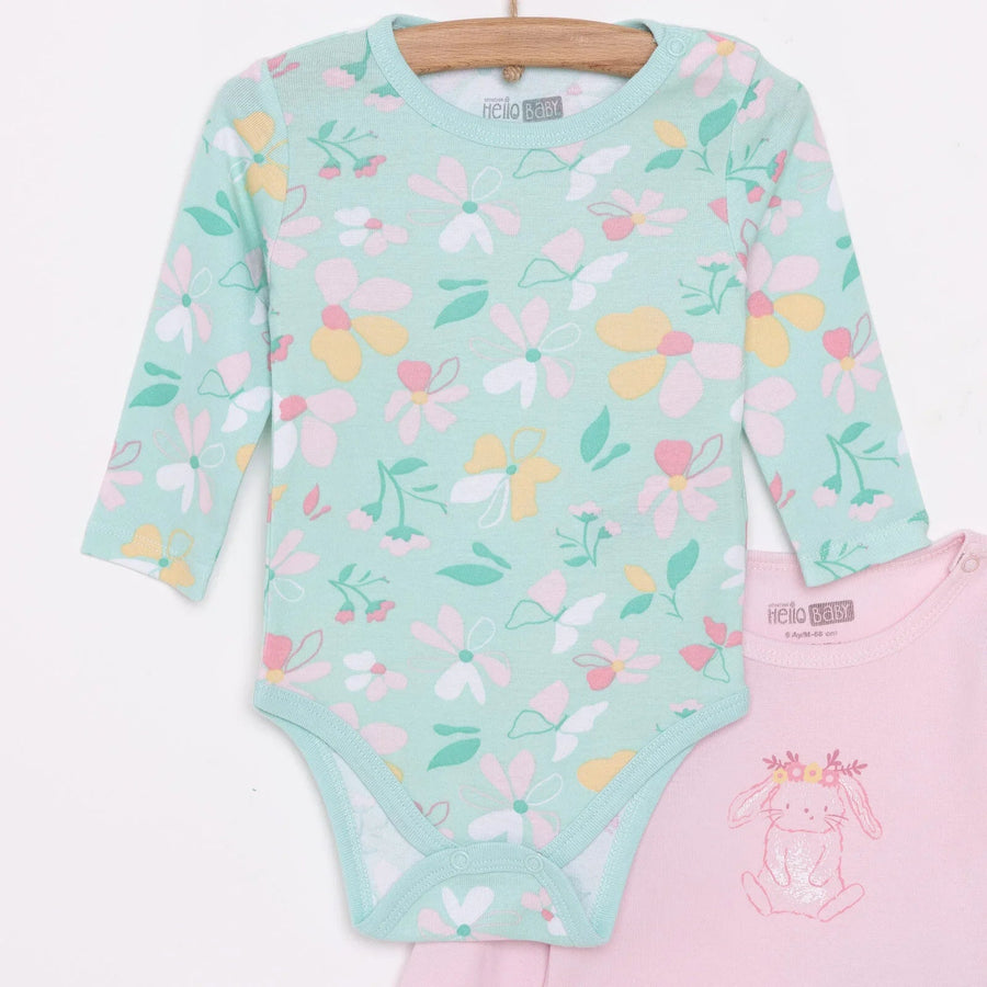 HelloBaby Girl 2 - Pack Long Sleeve Bodysuit - Light Pink - Miu Mau Collectibles