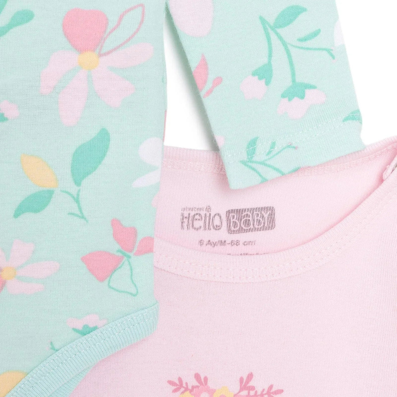 HelloBaby Girl 2 - Pack Long Sleeve Bodysuit - Light Pink - Miu Mau Collectibles