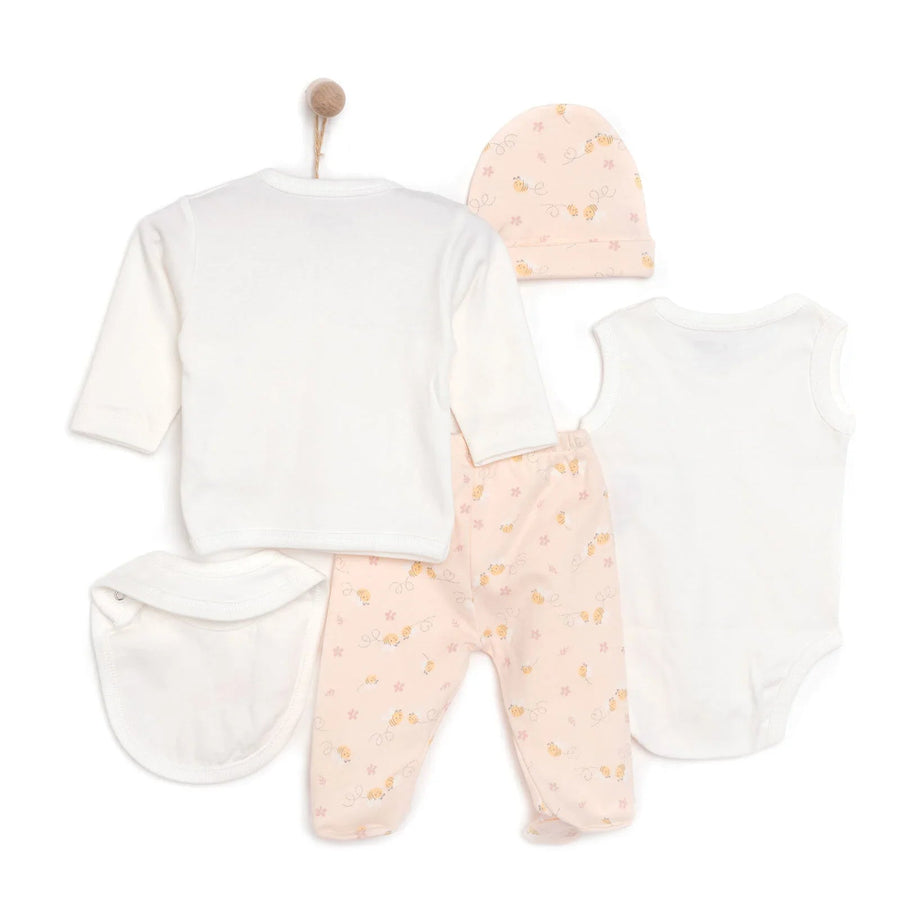 HelloBaby Girl 5 Piece Newborn Gift Set - Yellow - Miu Mau Collectibles