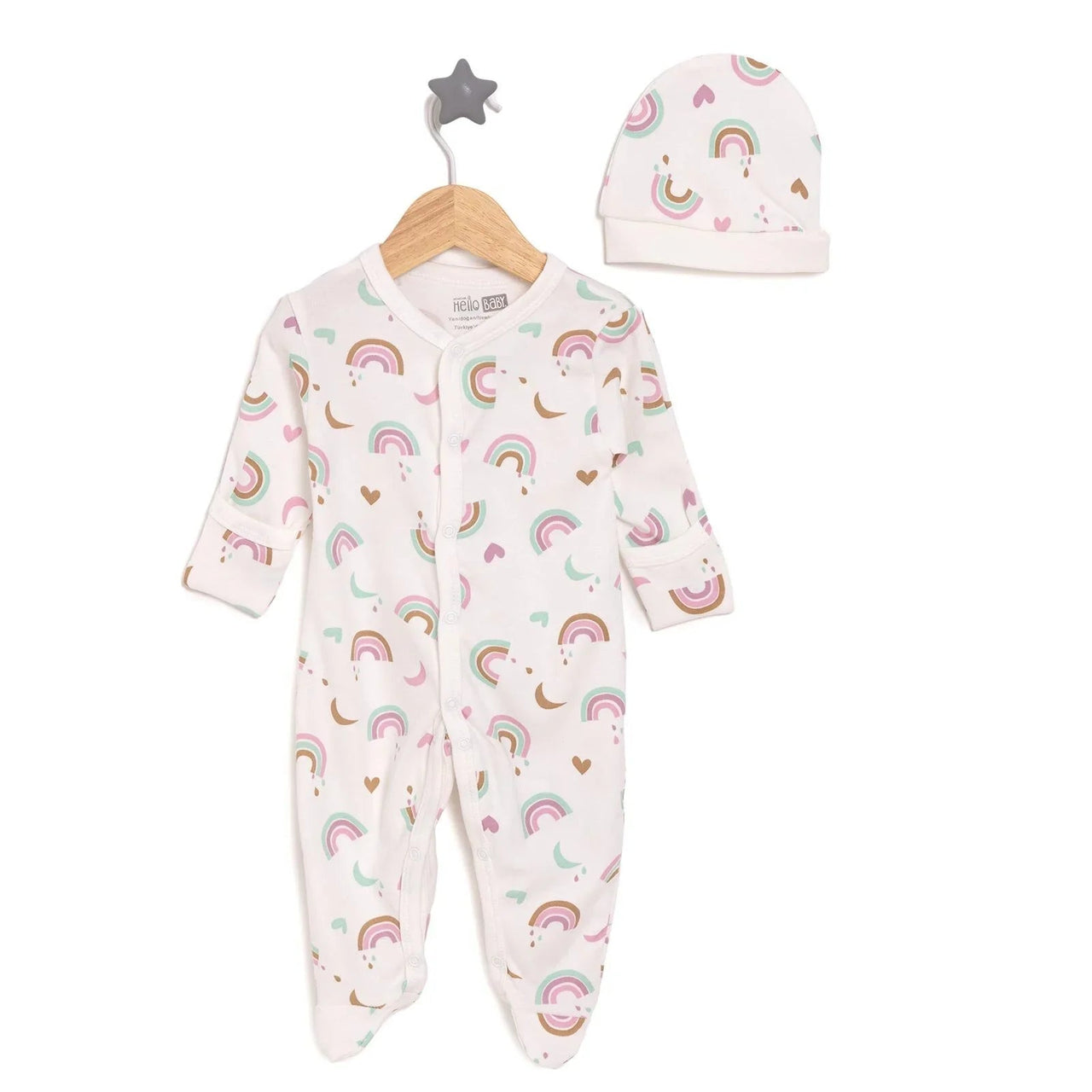 HelloBaby Girl Jumpsuit - Hat - Ecru - Miu Mau Collectibles