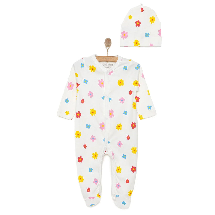 HelloBaby Girl Jumpsuit & Hat - Yellow - Miu Mau Collectibles
