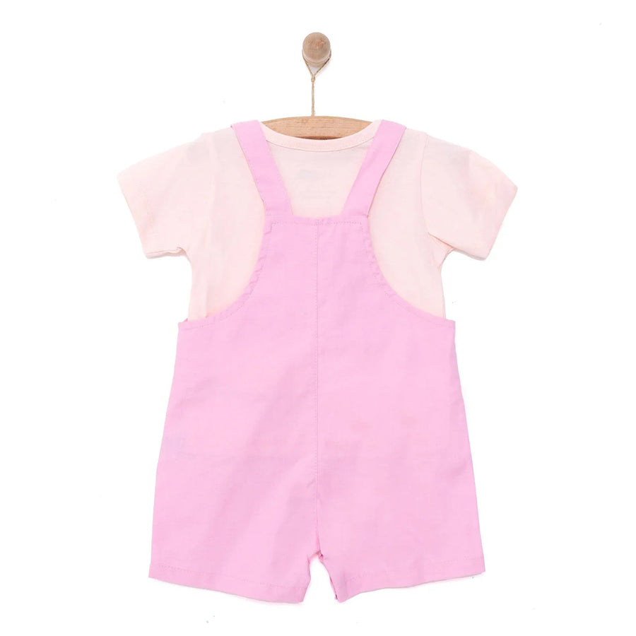 HelloBaby Girl Overall Shorts - T-shirt - Pink - Miu Mau Collectibles