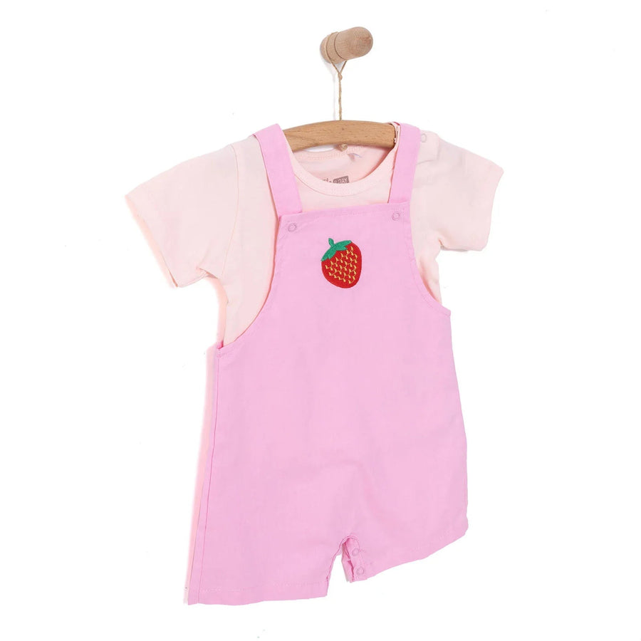 HelloBaby Girl Overall Shorts - T-shirt - Pink - Miu Mau Collectibles