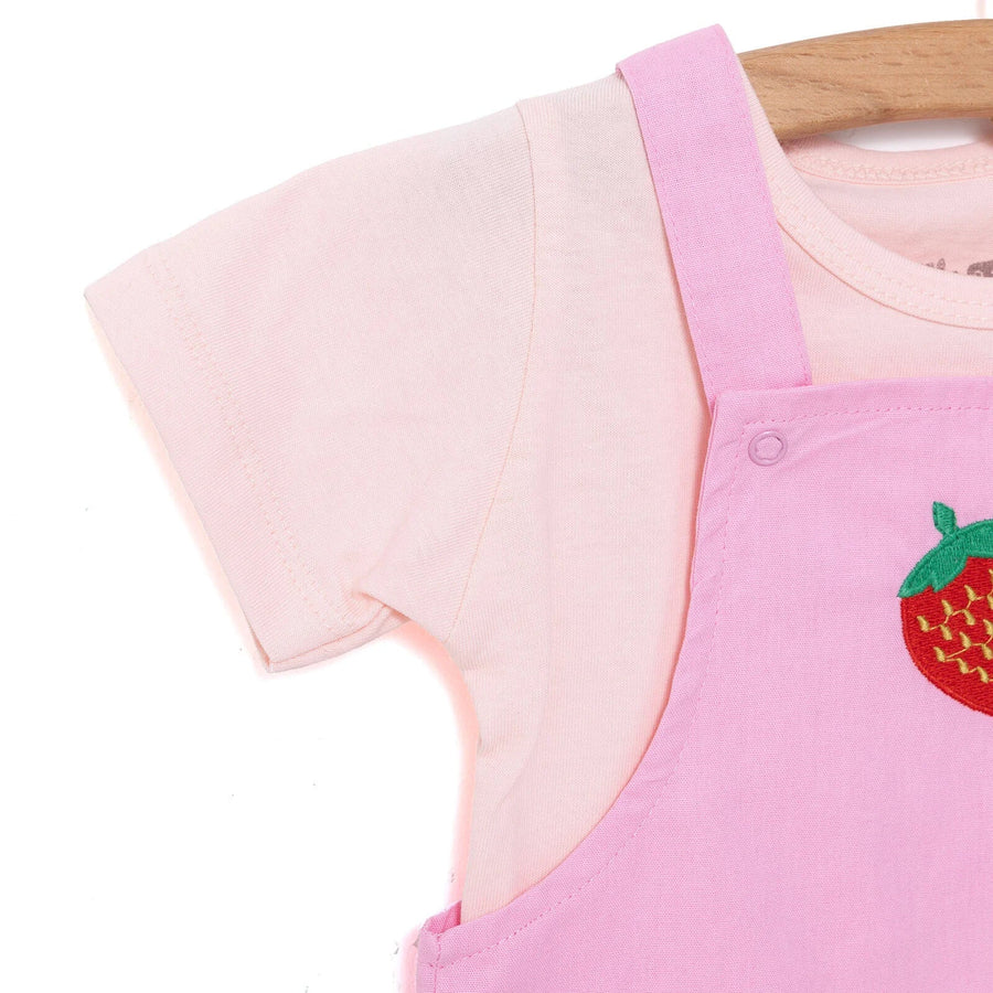 HelloBaby Girl Overall Shorts - T-shirt - Pink - Miu Mau Collectibles