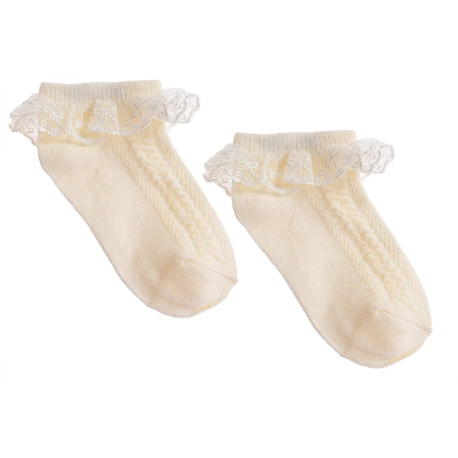 HelloBaby Girl Socks with Lace - Ecru - Miu Mau Collectibles