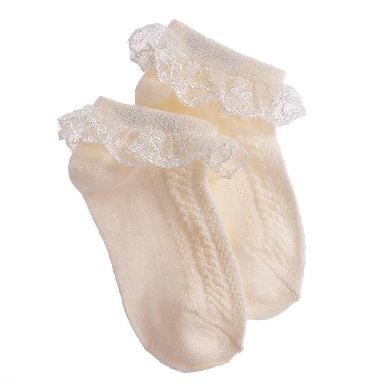 HelloBaby Girl Socks with Lace - Ecru - Miu Mau Collectibles