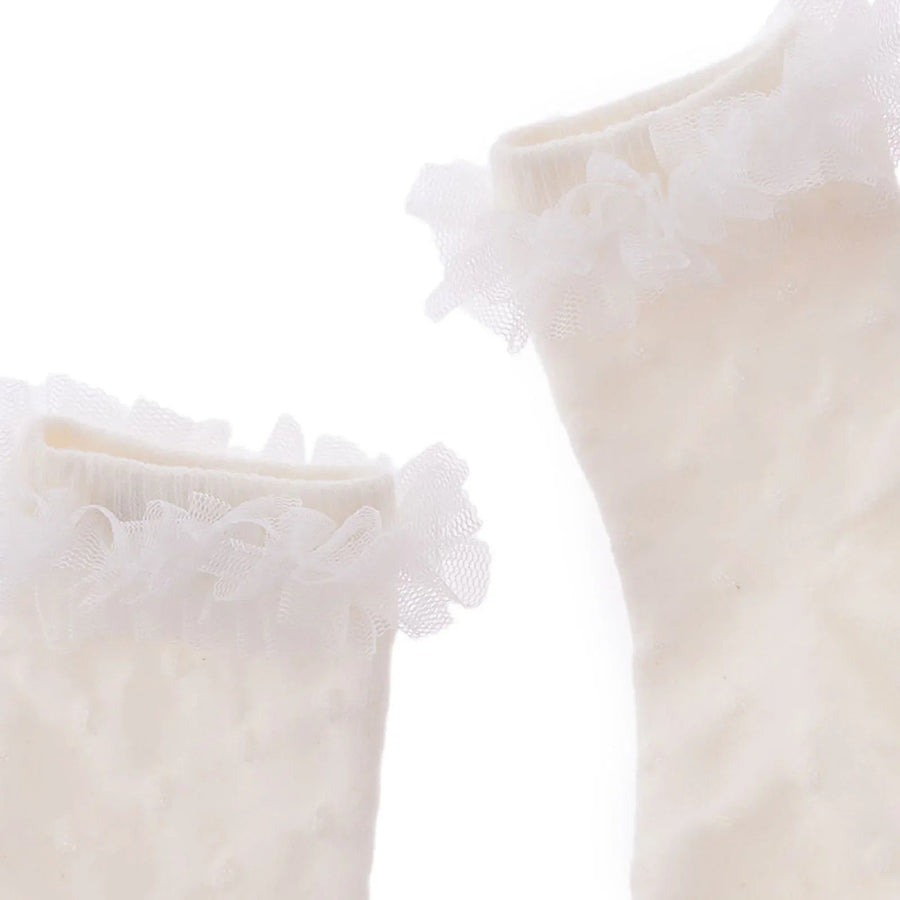 HelloBaby Girl Socks with Lace - White - Miu Mau Collectibles