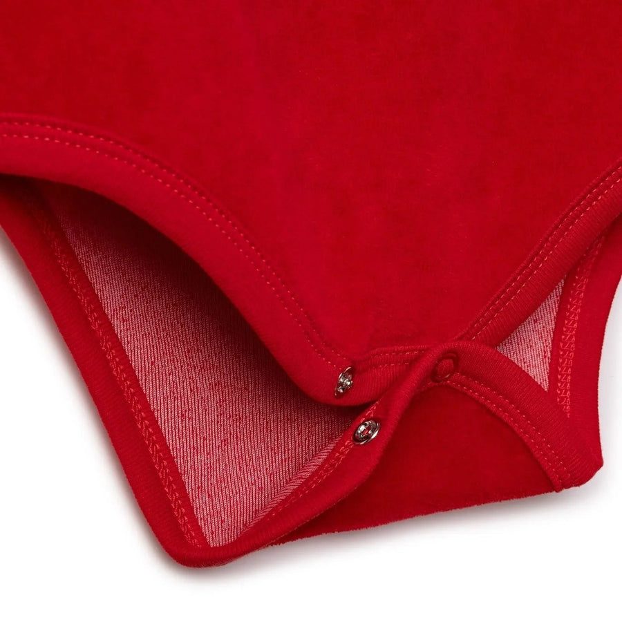 HelloBaby Girls Long Sleeve Bodysuit Christmas with Poppers Crew Neck Long Sleeve - Red - Miu Mau Collectibles