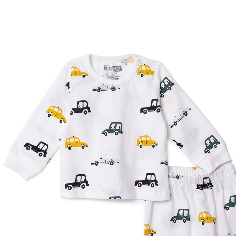 HelloBaby Long Sleeve Pyjamas Set - Ecru - Miu Mau Baby & Kids Store