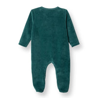 HelloBaby My First Christmas Newborn Unisex Velvet Footed Jumpsuit - Green - Miu Mau Collectibles