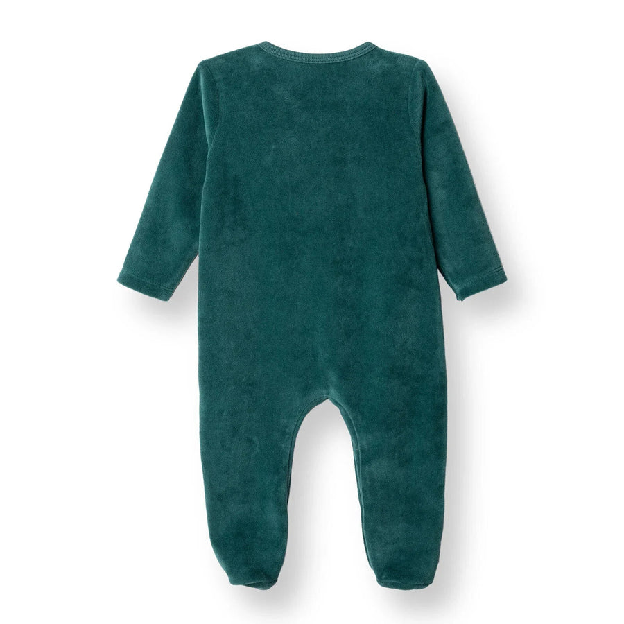HelloBaby My First Christmas Newborn Unisex Velvet Footed Jumpsuit - Green - Miu Mau Collectibles