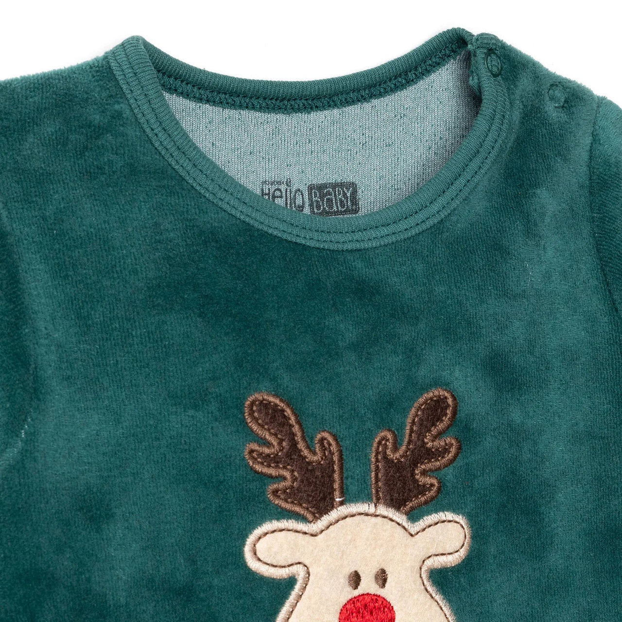 HelloBaby My First Christmas Newborn Unisex Velvet Footed Jumpsuit - Green - Miu Mau Collectibles