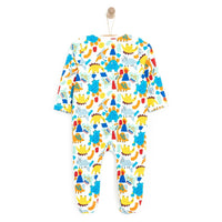 HelloBaby Newborn Baby Boy Footed Jumpsuit - Ecru - Miu Mau Collectibles