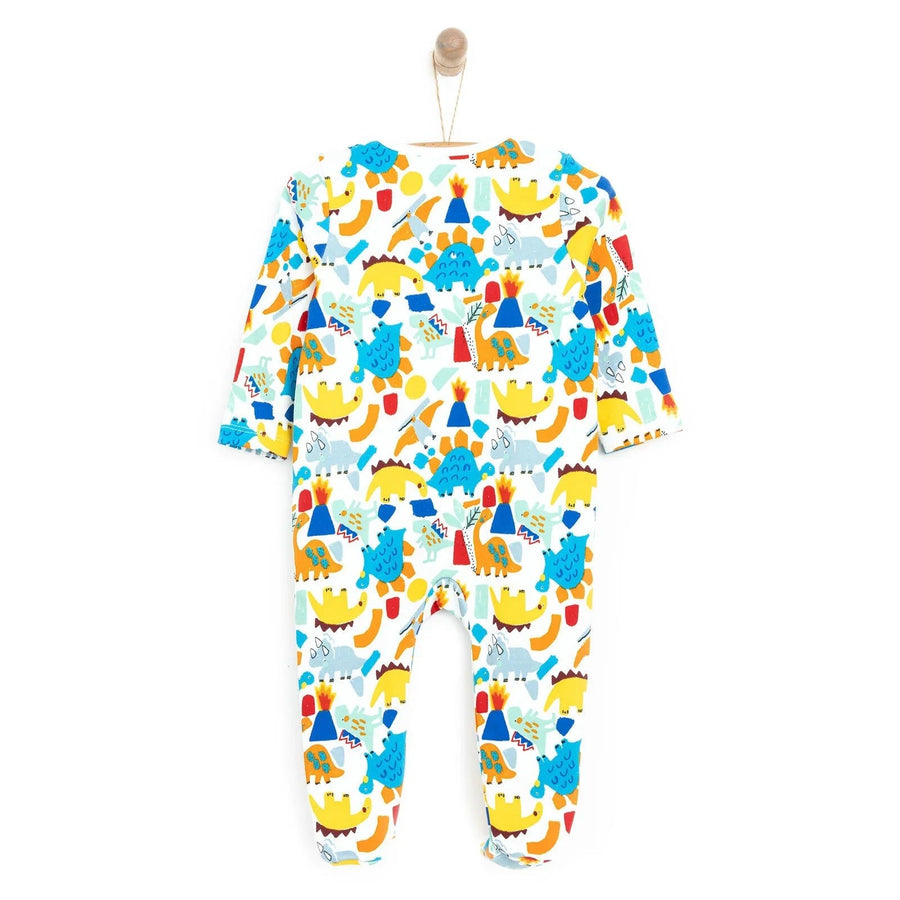 HelloBaby Newborn Baby Boy Footed Jumpsuit - Ecru - Miu Mau Collectibles