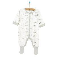 HelloBaby Newborn Baby Boy Footed Jumpsuit - Ecru - Miu Mau Collectibles