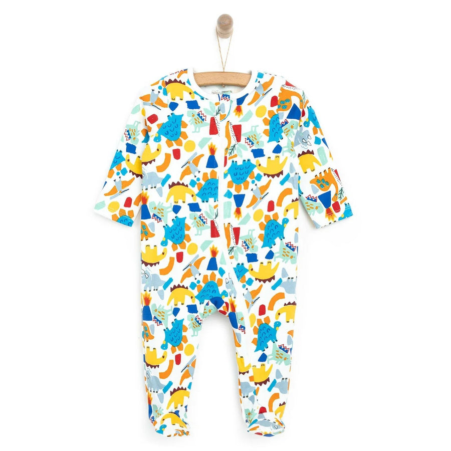 HelloBaby Newborn Baby Boy Footed Jumpsuit - Ecru - Miu Mau Collectibles