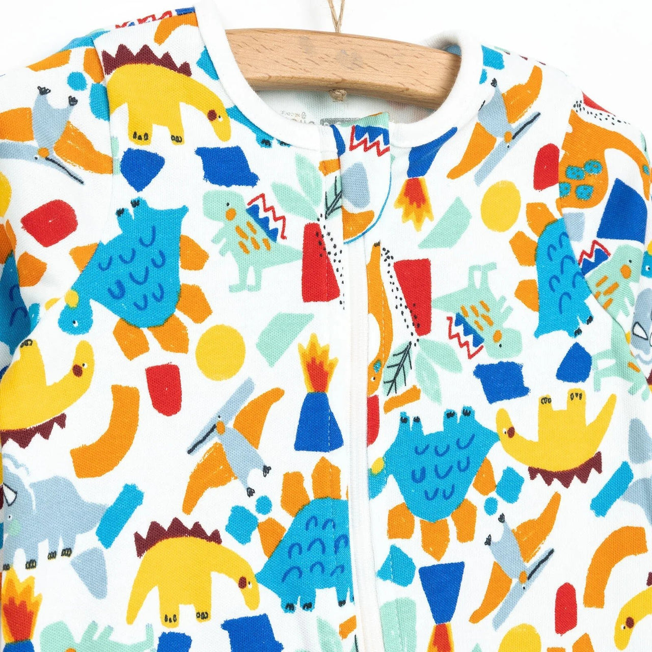 HelloBaby Newborn Baby Boy Footed Jumpsuit - Ecru - Miu Mau Collectibles