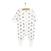 HelloBaby Newborn Baby Boy Footed Jumpsuit - White - Miu Mau Collectibles