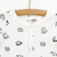 HelloBaby Newborn Baby Boy Footed Jumpsuit - White - Miu Mau Collectibles