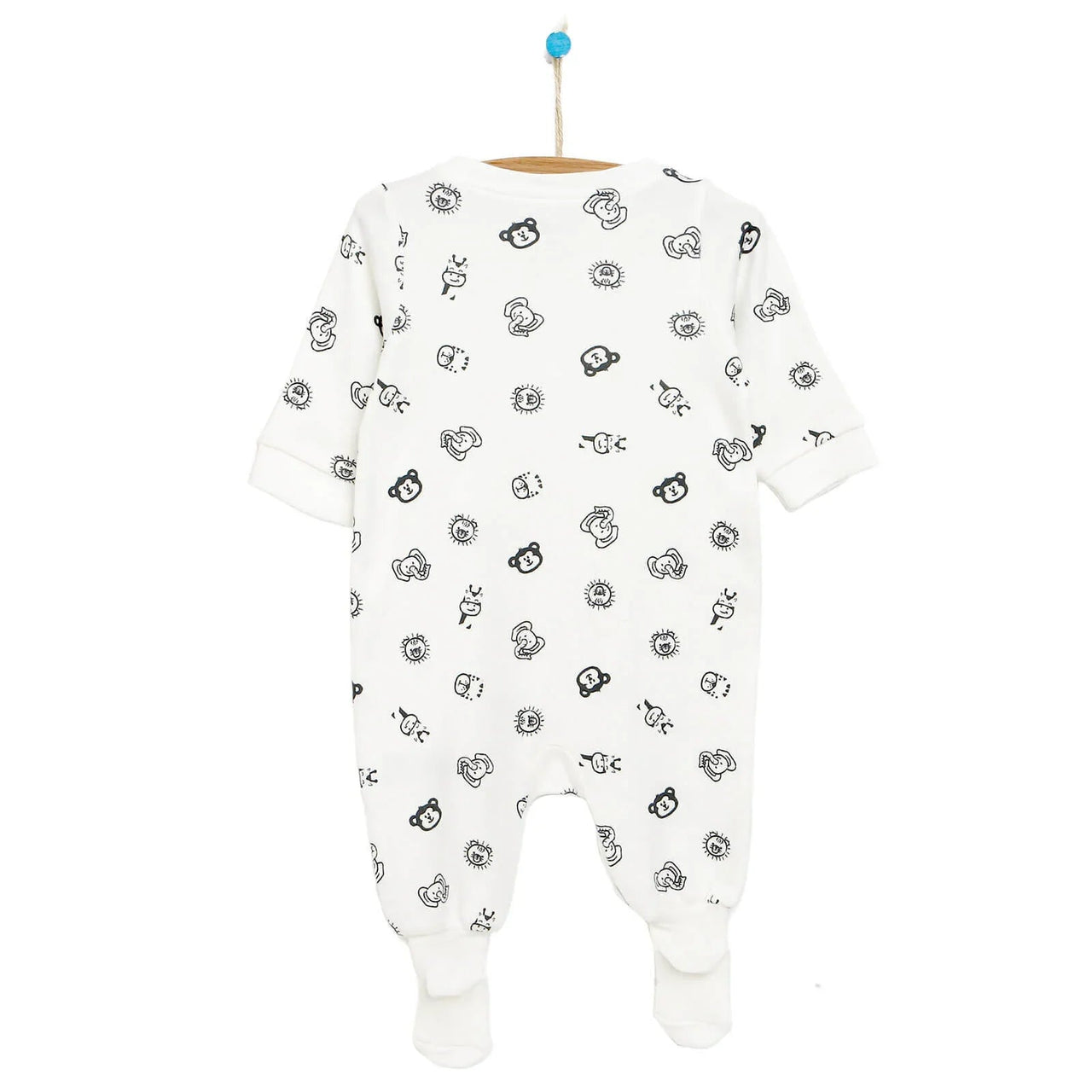 HelloBaby Newborn Baby Boy Footed Jumpsuit - White - Miu Mau Collectibles