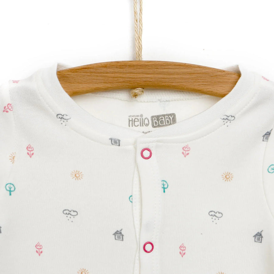 HelloBaby Newborn Baby Girl Footed Jumpsuit - Beige Melange - Miu Mau Collectibles