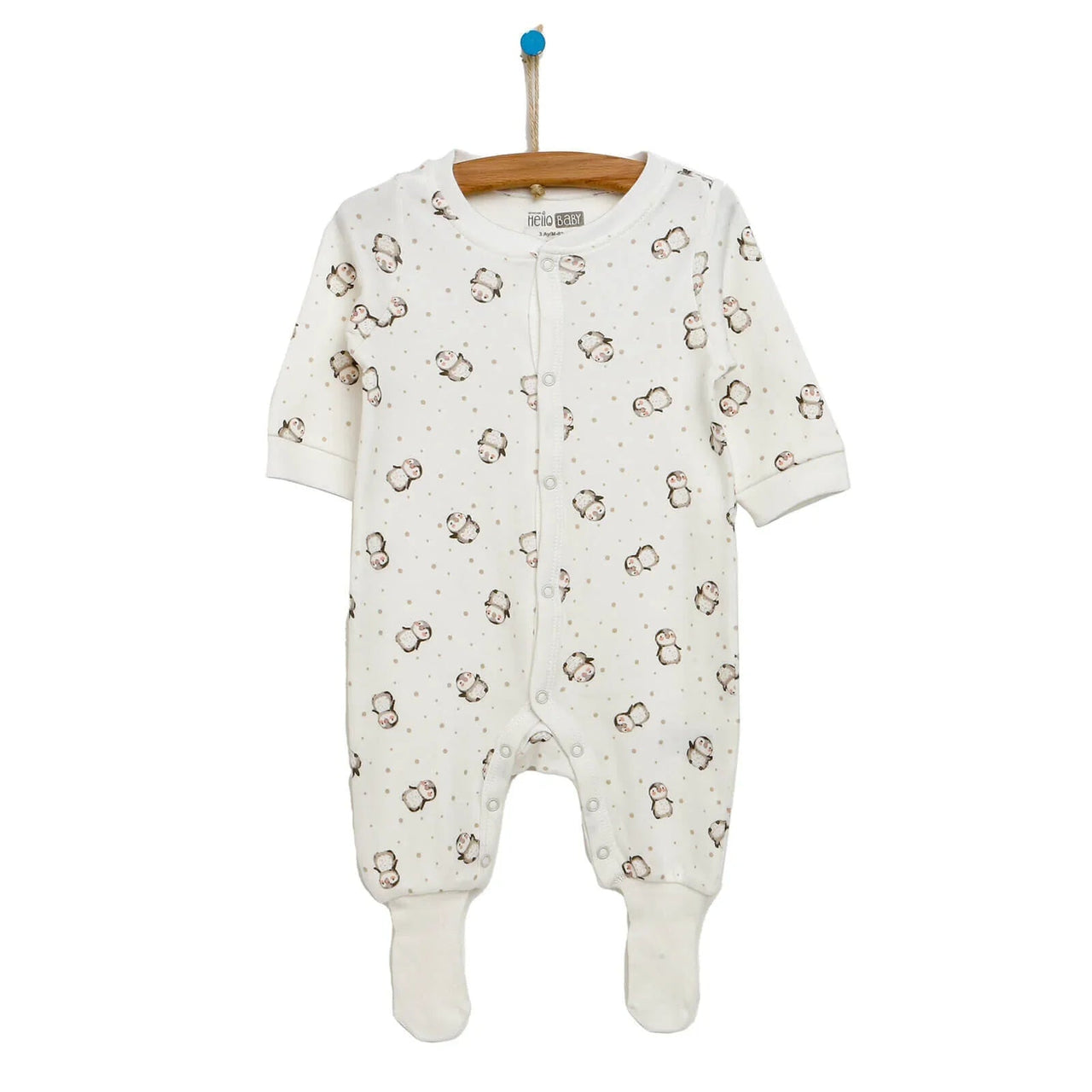 HelloBaby Newborn Baby Girl Footed Jumpsuit - Ecru - Miu Mau Baby & Kids Store