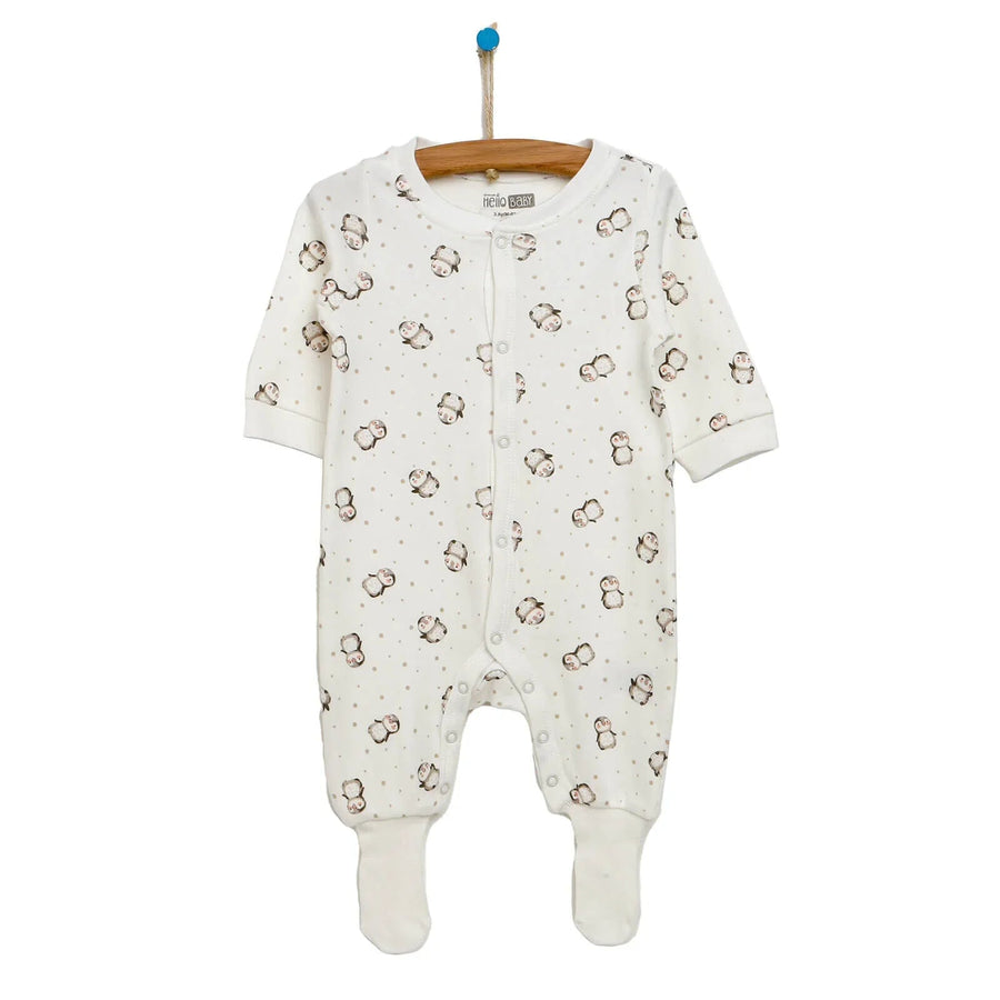 HelloBaby Newborn Baby Girl Footed Jumpsuit - Ecru - Miu Mau Baby & Kids Store