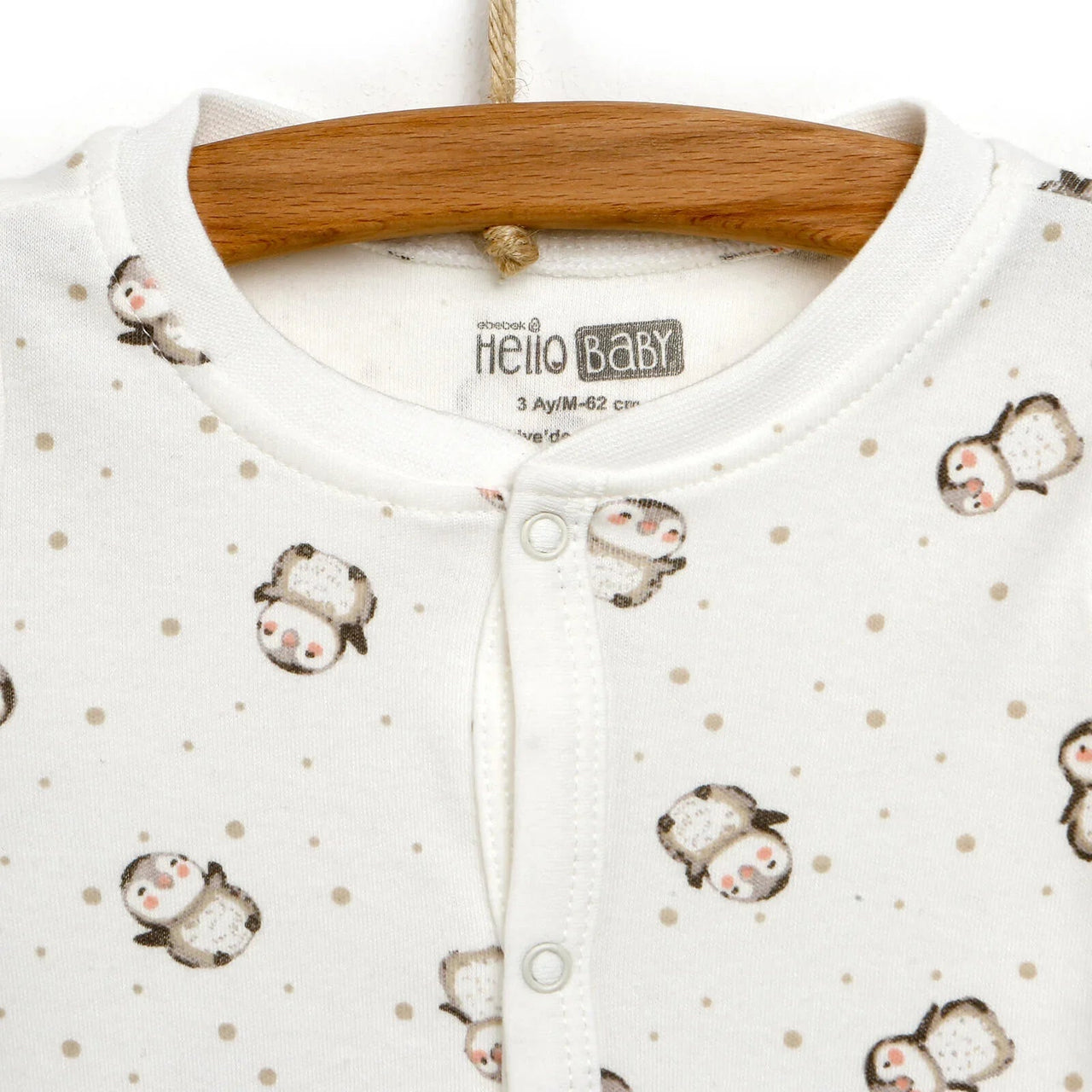 HelloBaby Newborn Baby Girl Footed Jumpsuit - Ecru - Miu Mau Baby & Kids Store