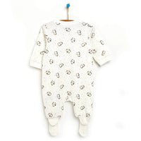 HelloBaby Newborn Baby Girl Footed Jumpsuit - Ecru - Miu Mau Baby & Kids Store