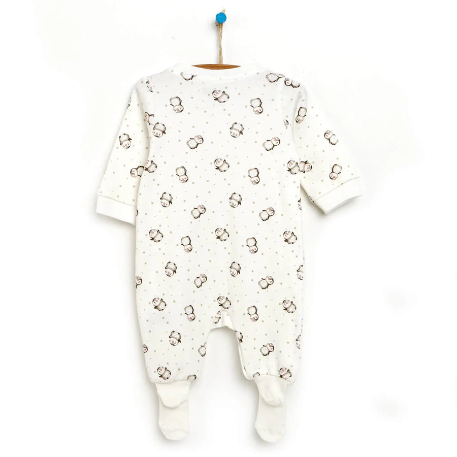 HelloBaby Newborn Baby Girl Footed Jumpsuit - Ecru - Miu Mau Baby & Kids Store