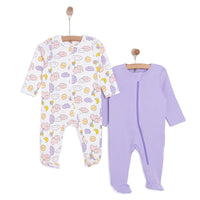 HelloBaby Newborn Baby Girl Footed Jumpsuit - Ecru - Miu Mau Collectibles