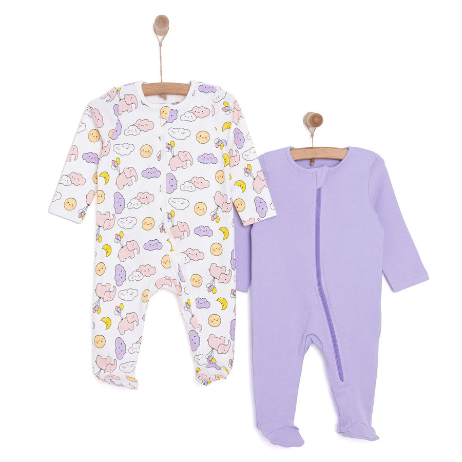 HelloBaby Newborn Baby Girl Footed Jumpsuit - Ecru - Miu Mau Collectibles