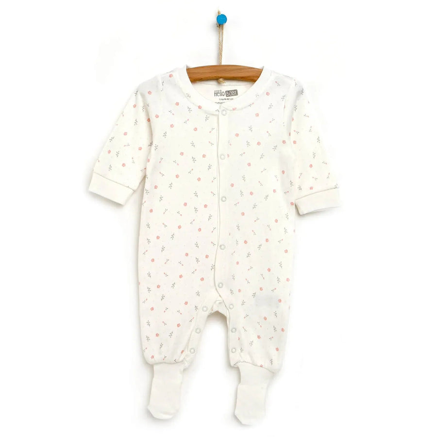 HelloBaby Newborn Baby Girl Footed Jumpsuit - White - Miu Mau Baby & Kids Store