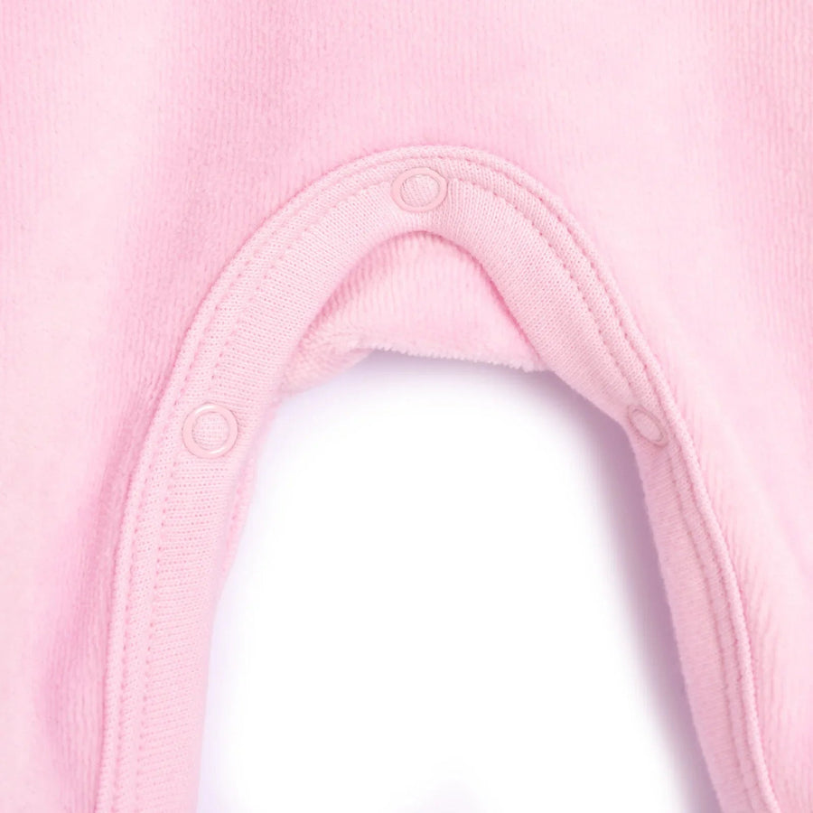 HelloBaby Newborn Baby Girl Velvet Footed Jumpsuit - Pink - Miu Mau Collectibles